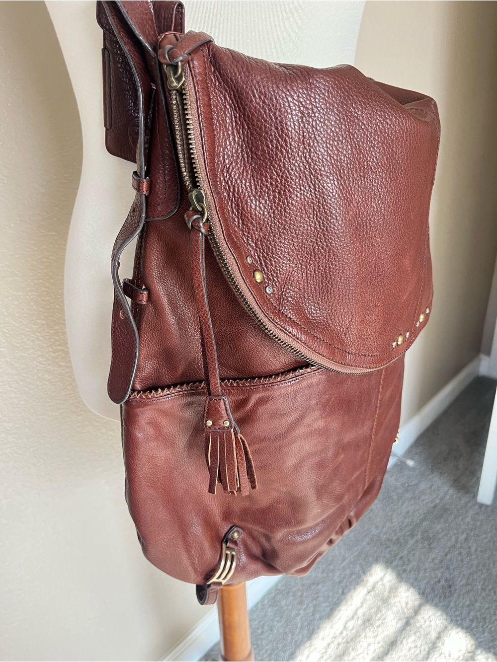 Hayden Harnett Brown leather XL handbag crossbody - Picture 2 of 12
